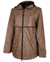 Load image into Gallery viewer, Barn Beauty Boutique Brown/Black Cheetah Print Rain Jackets