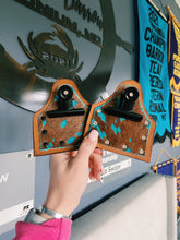 Load image into Gallery viewer, Turquoise & Cowhide Genuine Leather Number Holders