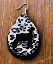 Load image into Gallery viewer, Black, Grey, &amp; White Cheetah Print Lamb Teardrop Earrings
