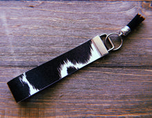 Load image into Gallery viewer, Black &amp; White Textured Cow Print Wristlets

