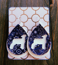 Load image into Gallery viewer, Blue Paisley Lamb Teardrop Shaped Earrings
