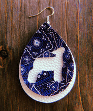 Load image into Gallery viewer, Blue Paisley Lamb Teardrop Shaped Earrings
