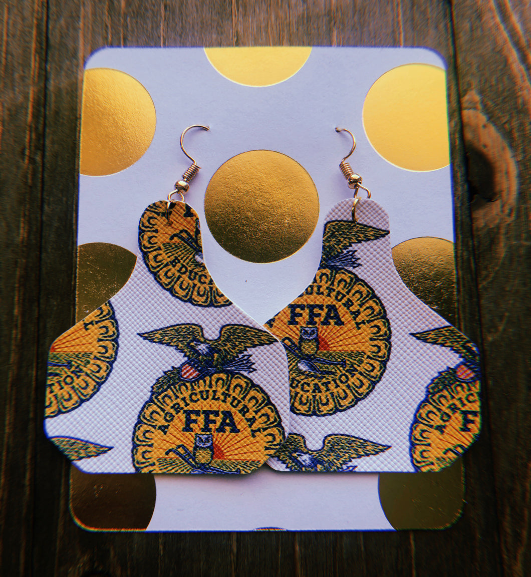 FFA Ear Tag Shaped Earrings