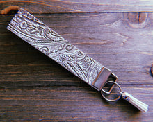 Load image into Gallery viewer, Grey Paisley Stamped/Textured Wristlets
