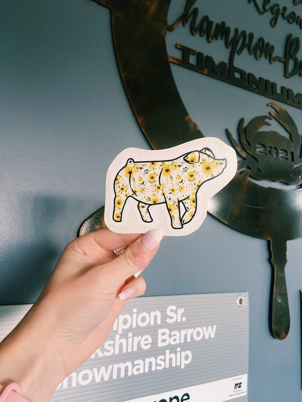 Sunflower Pig Sticker