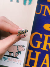 Load image into Gallery viewer, Cheetah Print Pig Clay Stud Earrings
