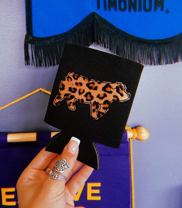 Cheetah Print Pig Can Koozie