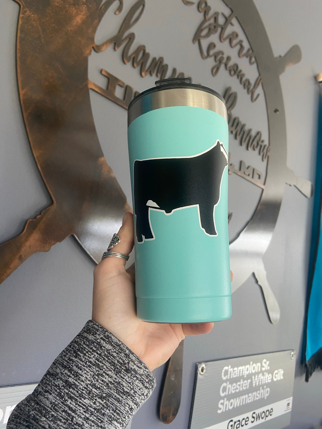 Crossbred Steer Turquoise/Blue Tumbler
