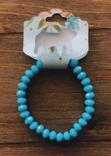 Load image into Gallery viewer, Medium Blue/Turquoise Adjustable Beaded Bracelet
