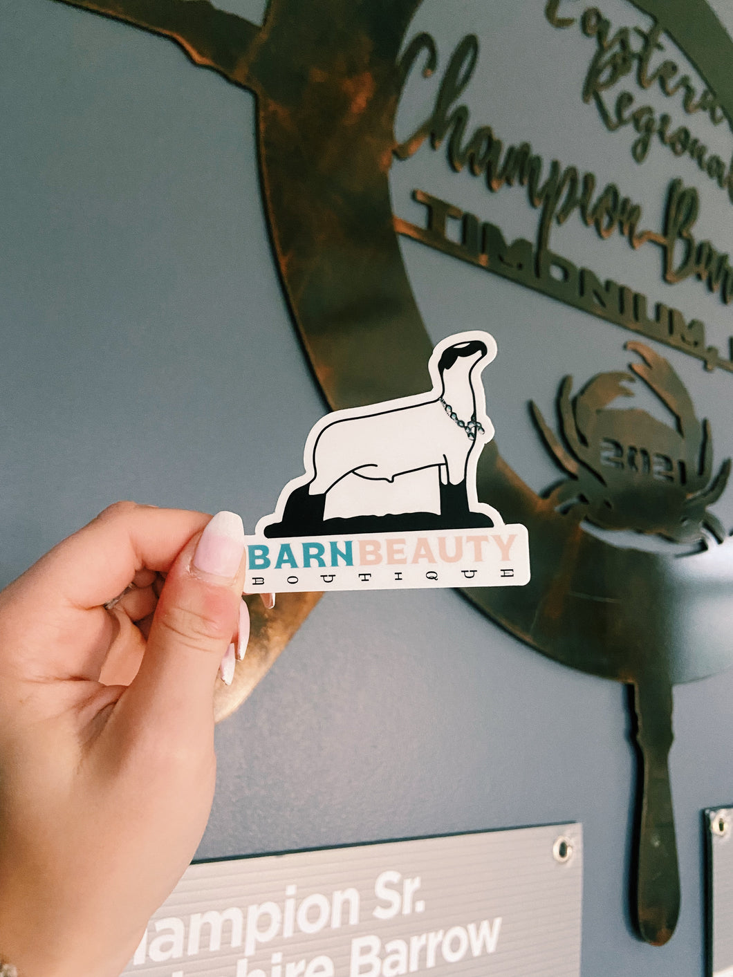 Barn Beauty Boutique Lamb Sticker