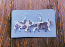 Load image into Gallery viewer, Mini Grey Cheetah Print Pig Earrings
