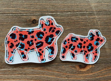 Load image into Gallery viewer, Coral &amp; Medium Blue Cheetah Print Decals
