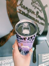 Load image into Gallery viewer, Purple Cheetah Print Goat Tumbler
