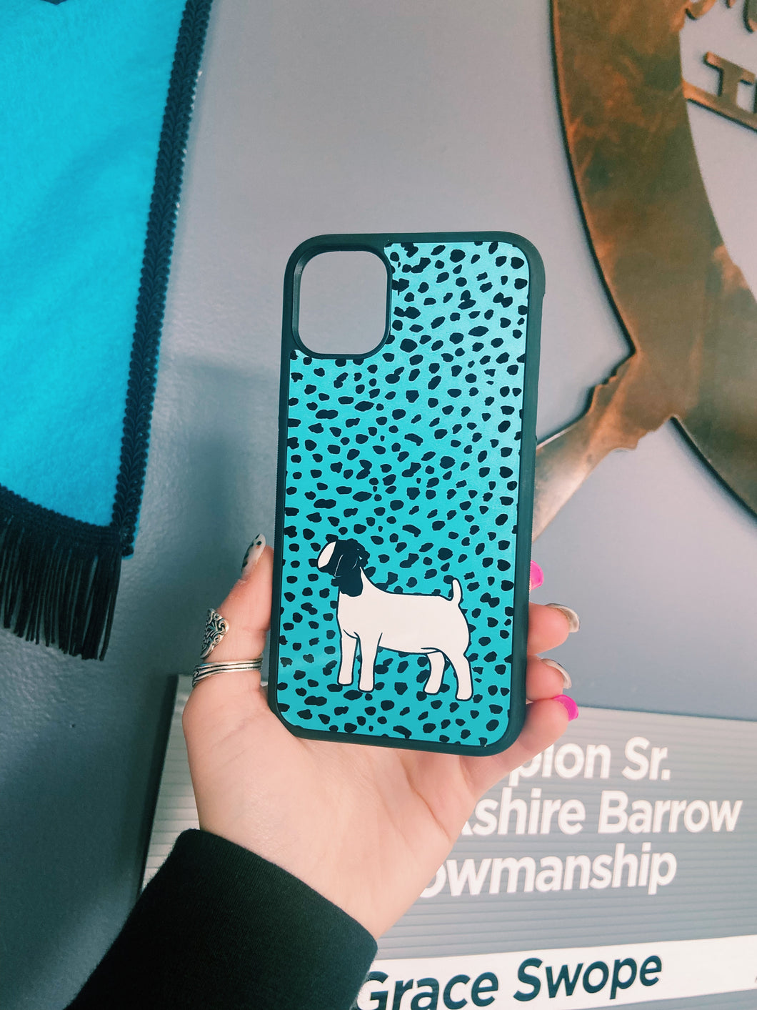 Blue Dotted Goat iPhone 11 Case