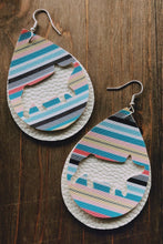 Load image into Gallery viewer, Pastel Serape Pig Teardrop Shaped Earrings
