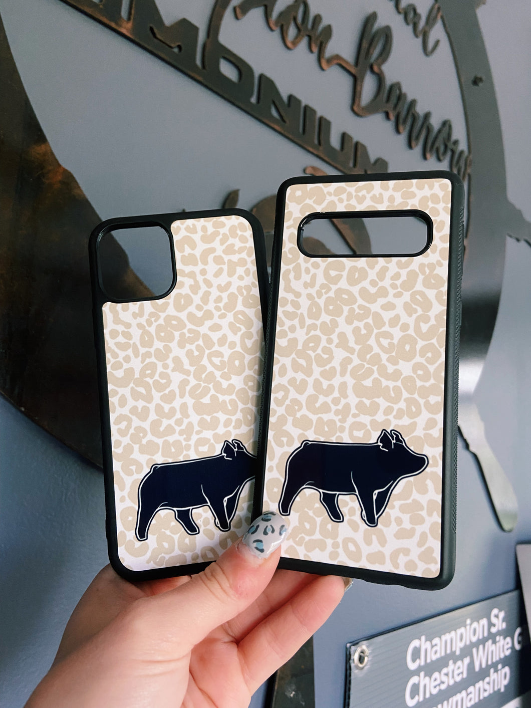 Light Tan Cheetah Print Pig Phone Cases