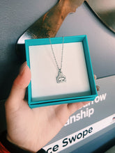 Load image into Gallery viewer, Cheetah Print Pig Ear Tag Necklace
