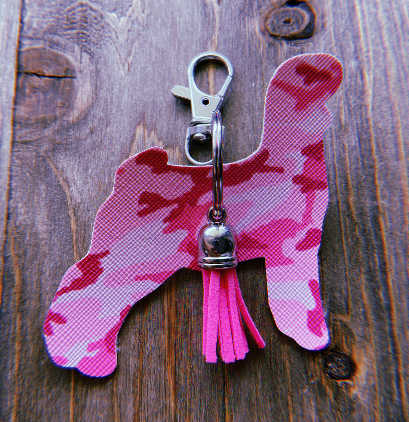 Pink Camo Goat Keychain