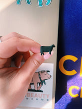 Load image into Gallery viewer, Black Cow Clay Stud Earrings
