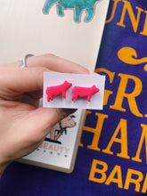 Load image into Gallery viewer, Hot Pink Pig Clay Stud Earrings
