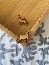 Load image into Gallery viewer, Natural Goat Wooden Stud Earrings
