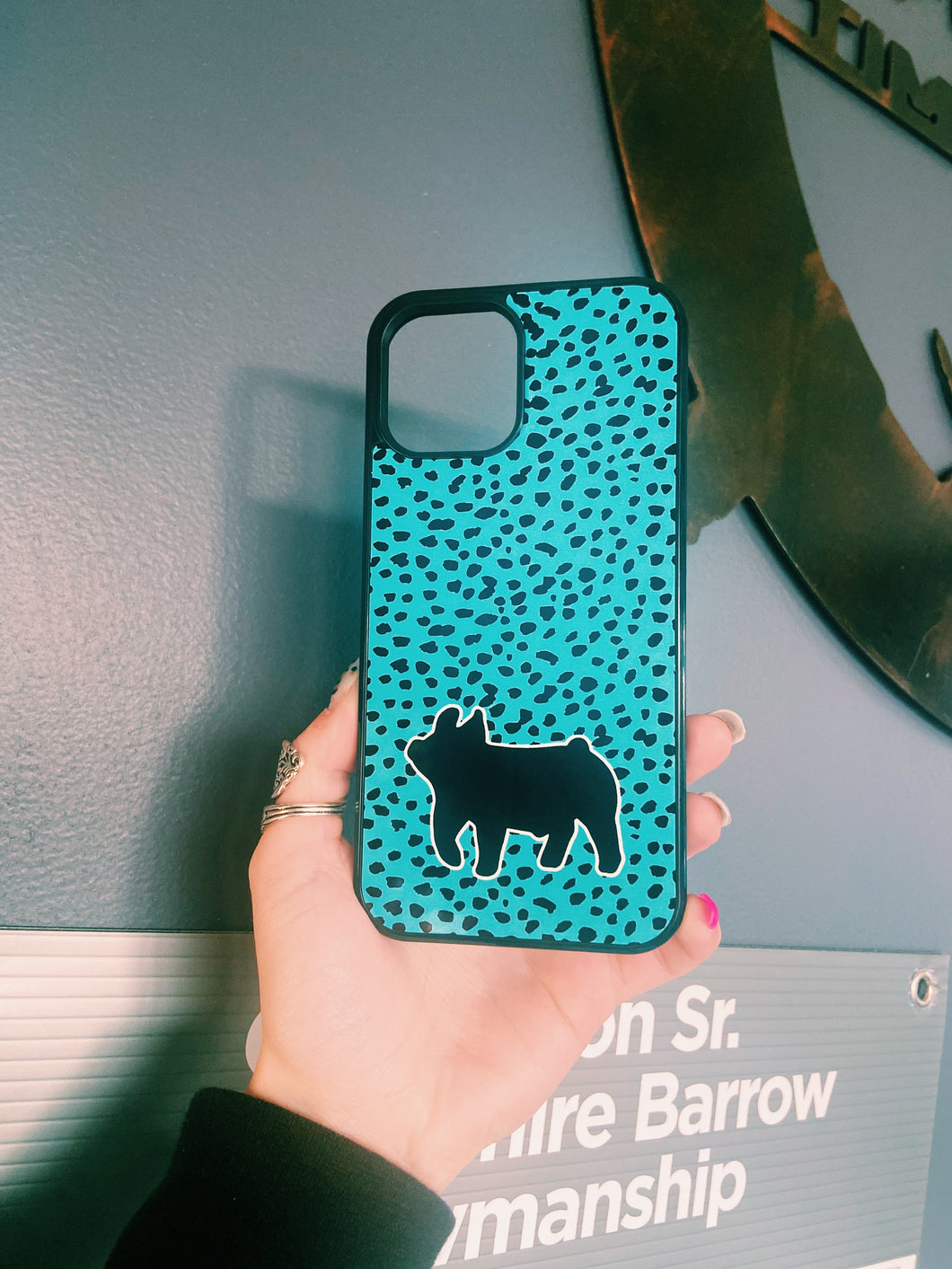 Blue Dotted Pig iPhone 12 Pro Max Case