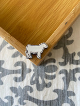 Load image into Gallery viewer, White Steer Wooden Stud Earrings
