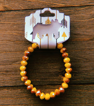 Load image into Gallery viewer, Mustard Yellow &amp; Rusty Burnt Orange Adjustable Beaded Bracelet
