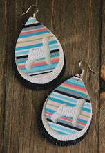 Load image into Gallery viewer, Pastel Serape Goat Teardrop Shaped Earrings
