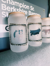 Load image into Gallery viewer, Pig Frosted Glass Jar Tumblers
