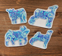 Load image into Gallery viewer, Blue, Teal, &amp; Purple Paisley Decals
