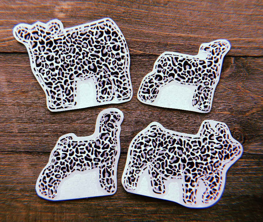 Small Black, Grey, & White Cheetah Print Decals