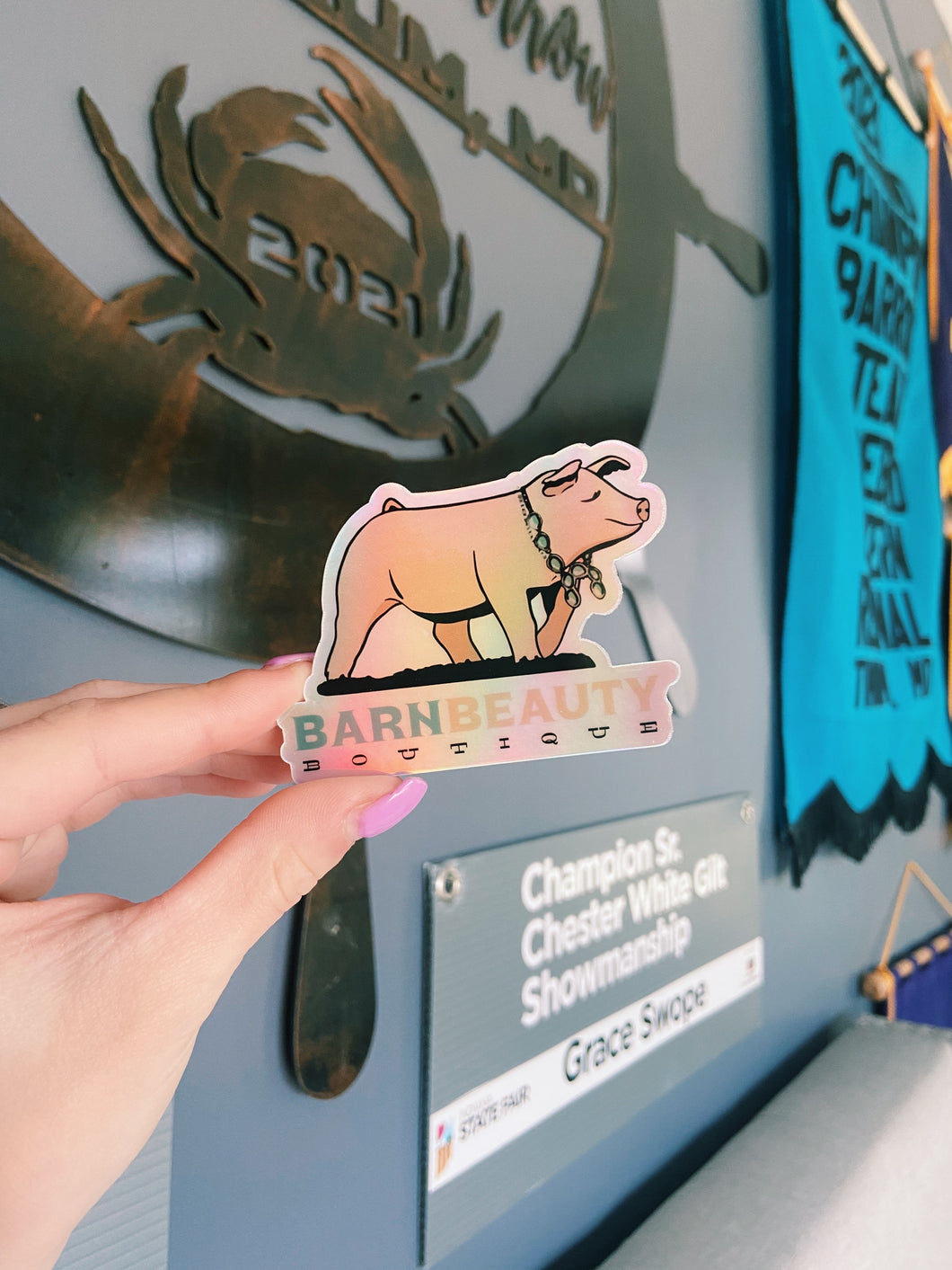 Barn Beauty Boutique Holographic Sticker