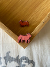 Load image into Gallery viewer, Peach Pig Wooden Stud Earrings
