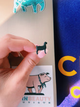 Load image into Gallery viewer, Black Goat Clay Stud Earrings
