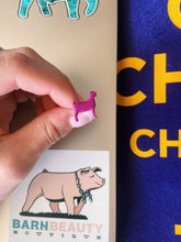 Load image into Gallery viewer, Magenta/Purple Goat Clay Stud Earrings
