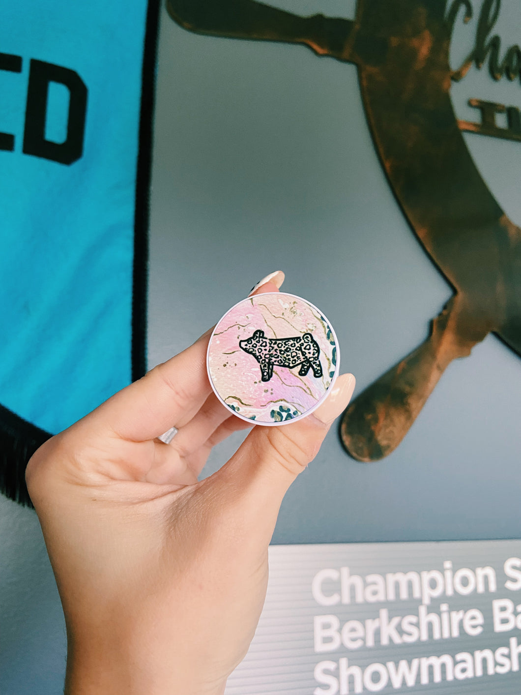 Cheetah Swirl Pig Popsocket