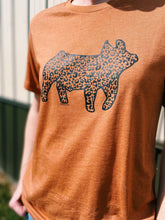 Load image into Gallery viewer, Rusty Orange Cheetah Print Pig T-Shirt
