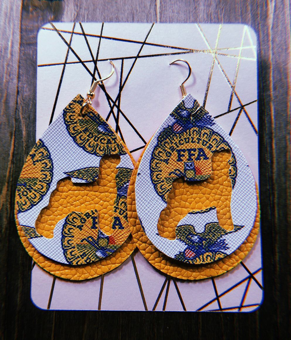 FFA Goat Teardrop Shaped Earrings