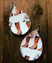 Load image into Gallery viewer, Cowboy Boot Teardrop Shaped Earrings

