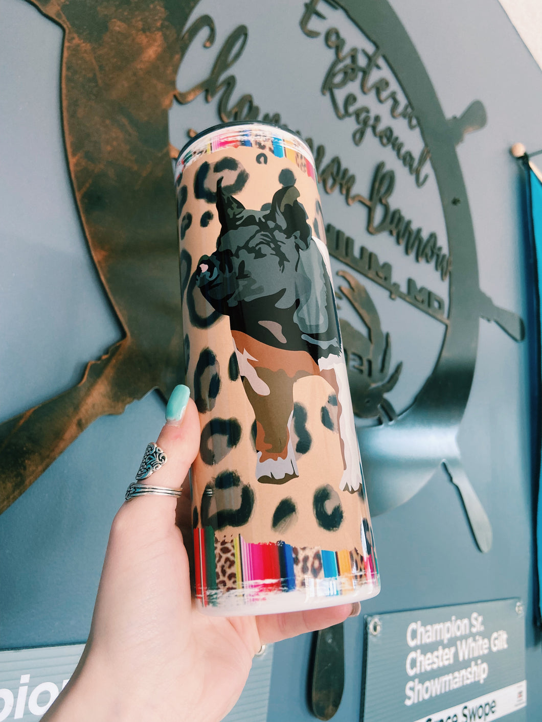Cheetah Print & Serape Hamp Tumbler