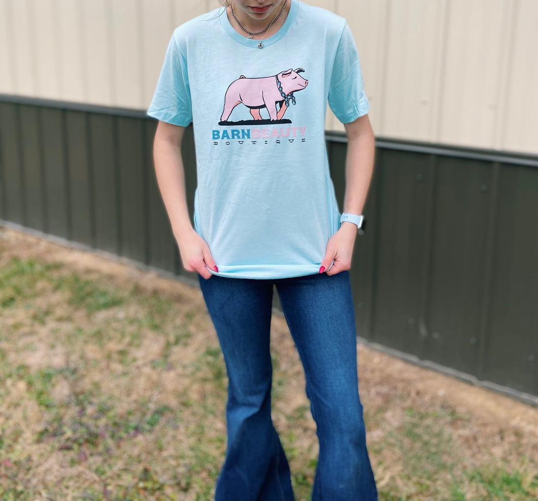 Barn Beauty Boutique Heather Pastel Blue T-Shirt