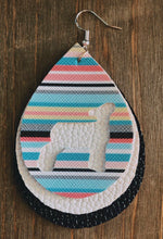 Load image into Gallery viewer, Pastel Serape Lamb Teardrop Shaped Earrings
