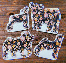 Load image into Gallery viewer, Dark Grey/Black Floral Decals
