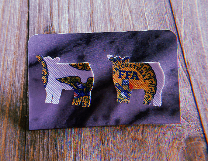 FFA Cow Stud Earrings