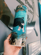 Load image into Gallery viewer, Distressed Cheetah Print &amp; Turquoise Berk Tumbler
