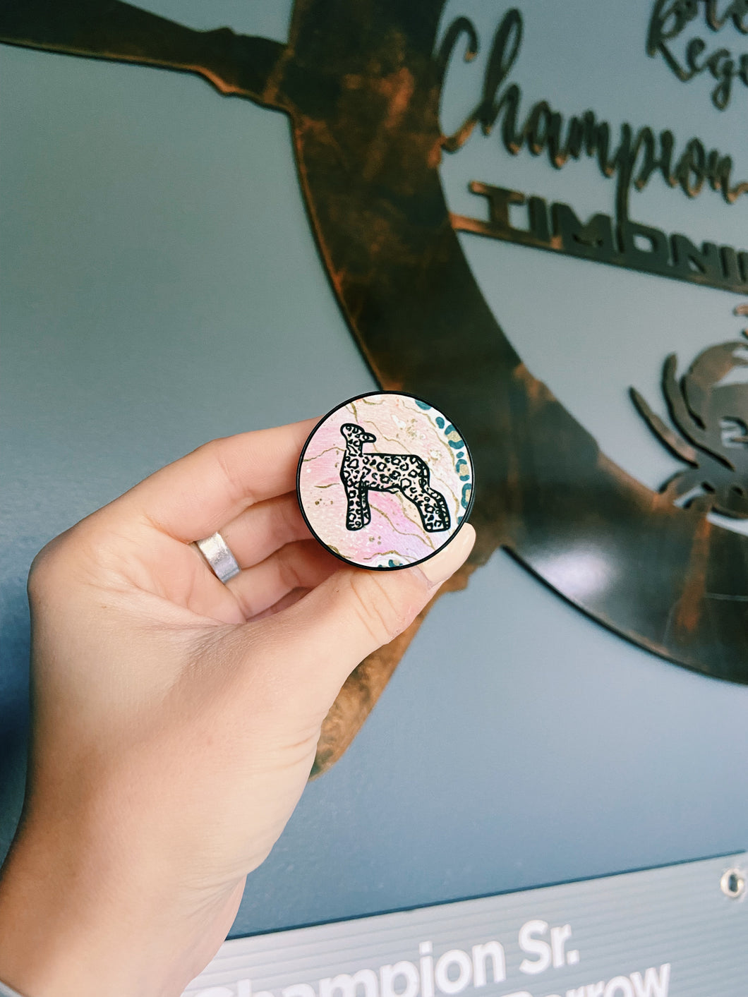 Cheetah Swirl Lamb Popsocket