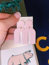 Load image into Gallery viewer, Light Pink Dangling Stud Earrings
