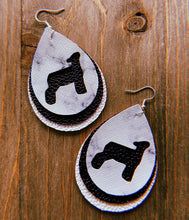 Load image into Gallery viewer, White Marble Lamb Teardrop Shaped Earrings
