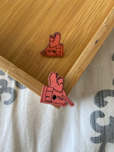 Load image into Gallery viewer, Peach Barrel Racing Wooden Stud Earrings
